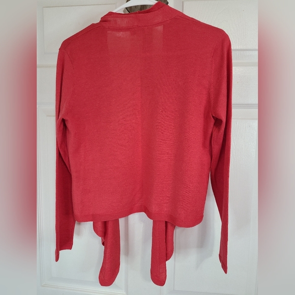 (508) J.Jill Woman's Open Sweater, Size: XS Petite Color: Red - Picture 10 of 16